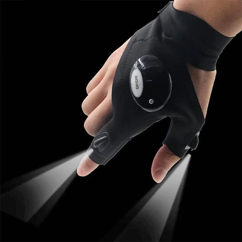 Wodoodporne rękawiczki z latarką LED